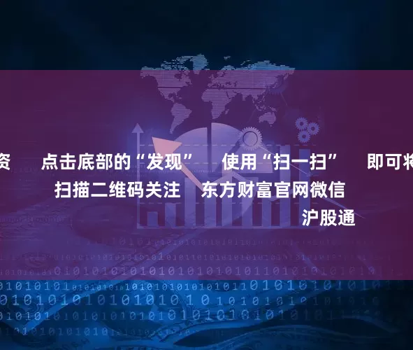 股票按月配资      点击底部的“发现”     使用“扫一扫”     即可将网页分享至朋友圈                            扫描二维码关注    东方财富官网微信                                                                        沪股通             深股通